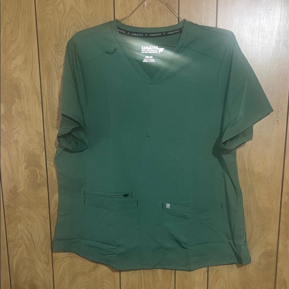 Fabletics Tops - Fabletics Forest Green V-Neck Medical Scrub Top